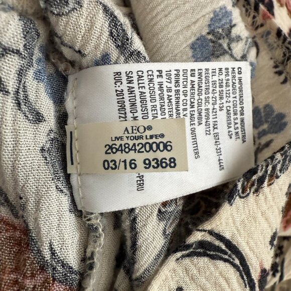 American Eagle Floral Wrap Ruffle Maxi Dress Women's Small Bohemian Tassle Flowy - Picture 16 of 16